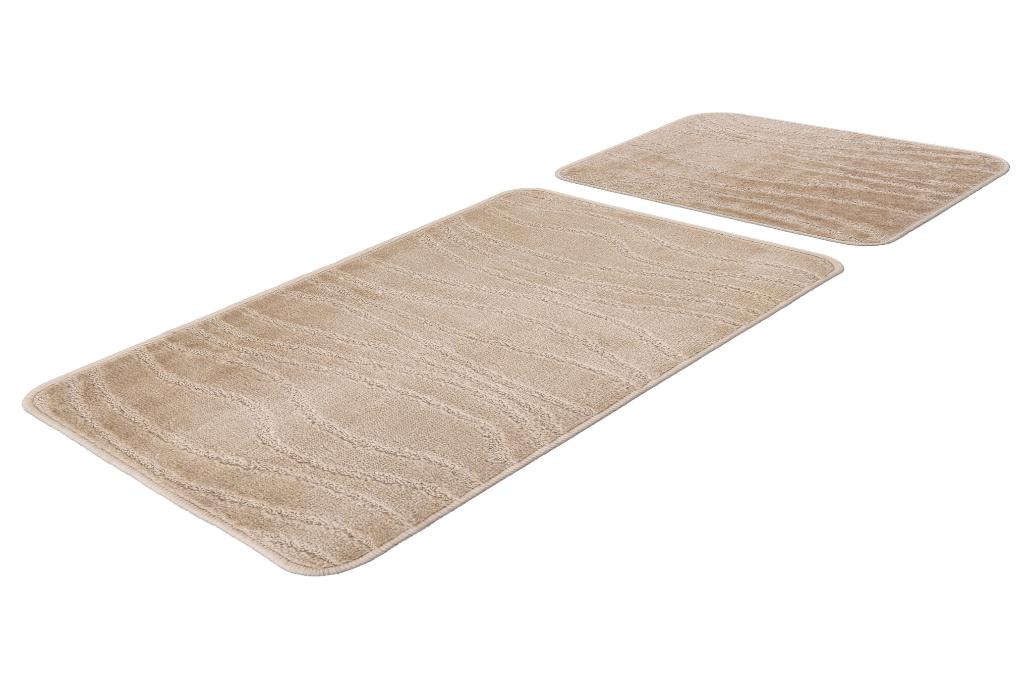 Bari Badmat / Toiletmat - Badkamer Set 2-Delig - Wasbaar - Anti-slip - Beige