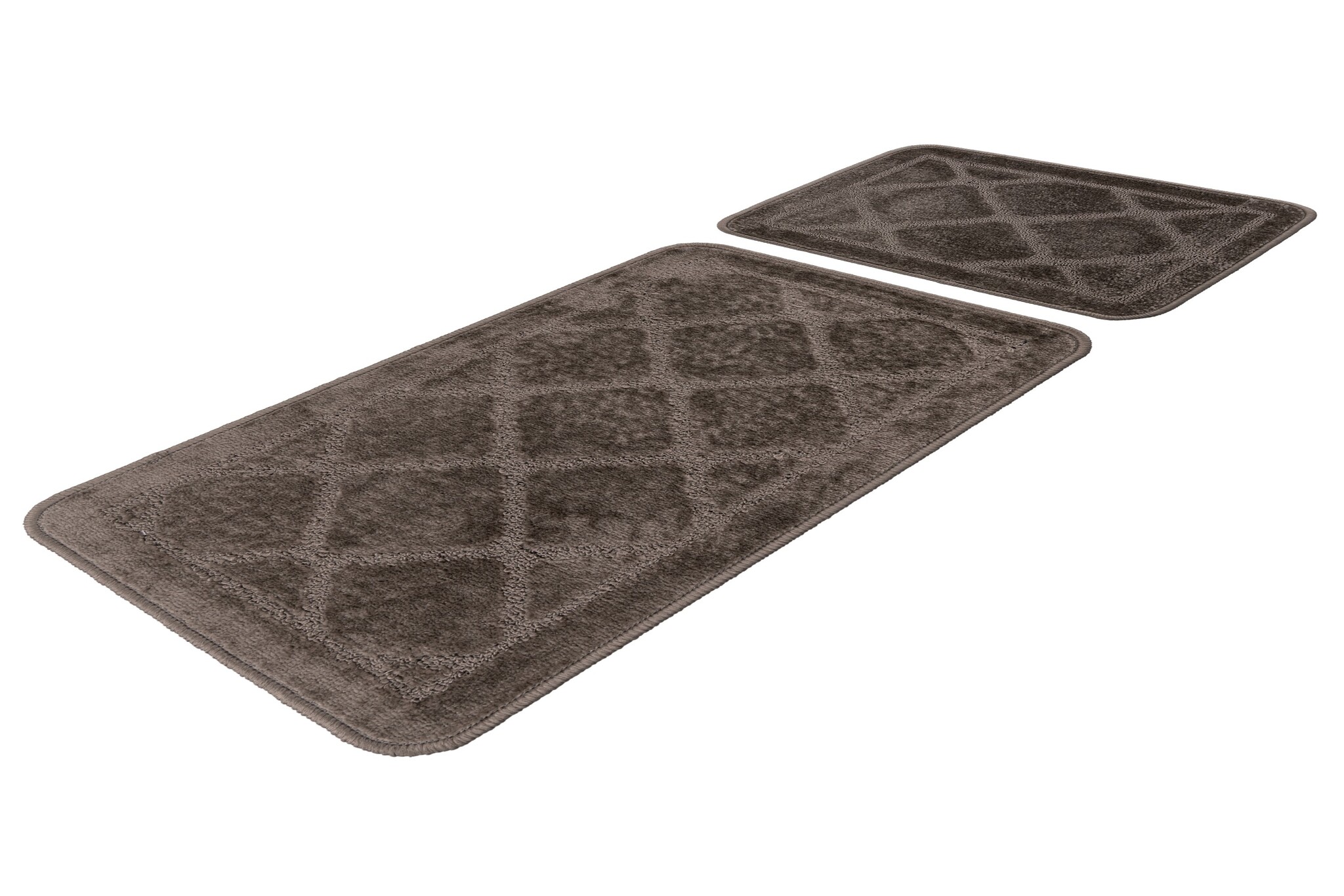 Bari Badmat / Toiletmat - Badkamer Set 2-Delig - Wasbaar - Anti-slip - Taupe