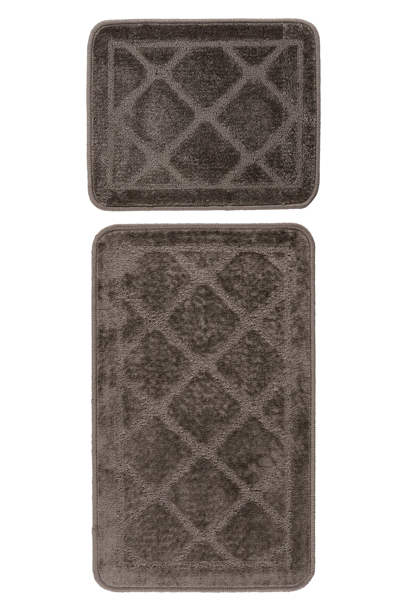Bari Badmat / Toiletmat - Badkamer Set 2-Delig - Wasbaar - Anti-slip - Taupe