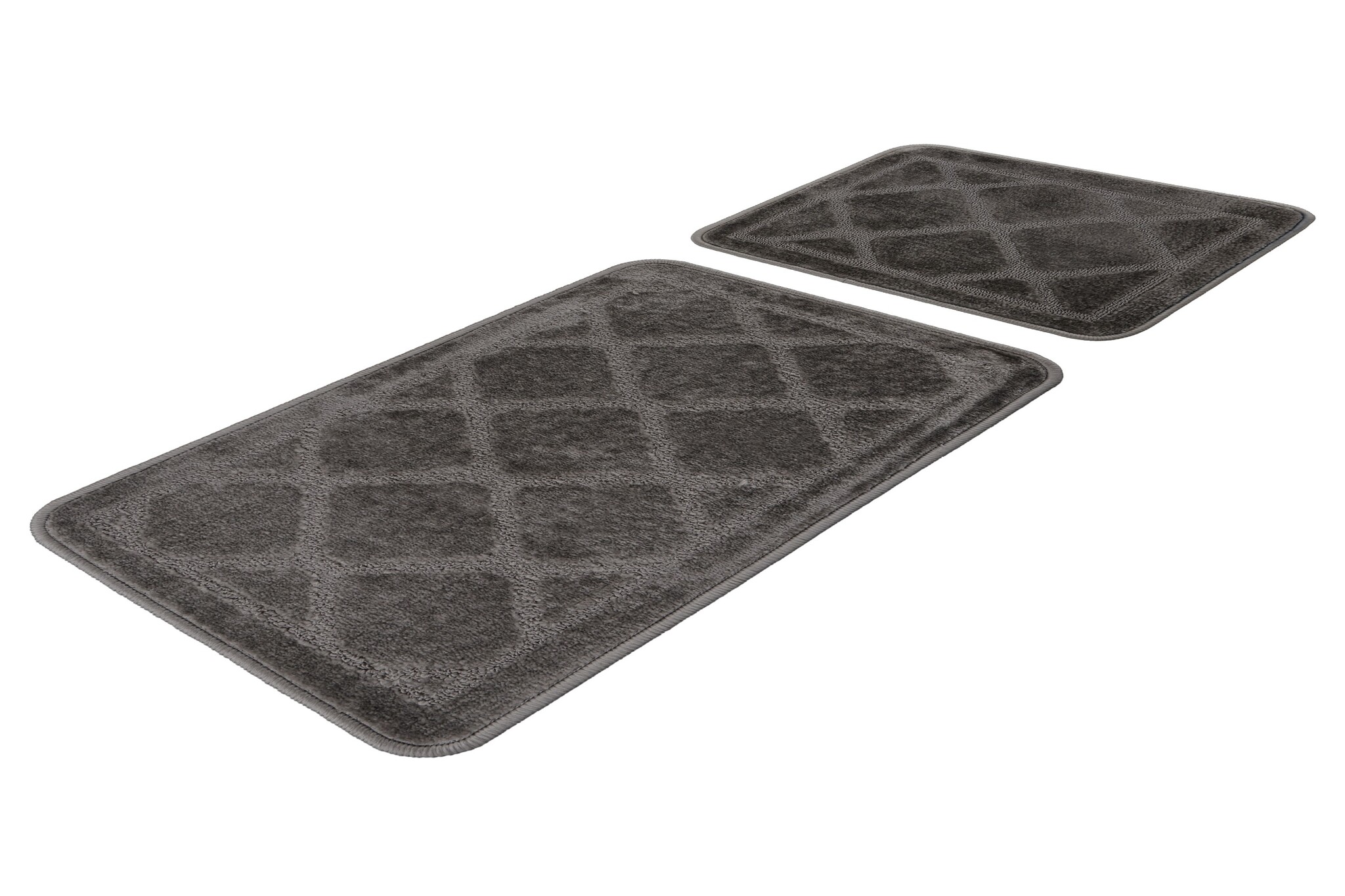 Bari Badmat / Toiletmat - Badkamer Set 2-Delig - Wasbaar - Anti-slip - Grijs