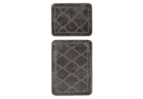 Bari Badmat / Toiletmat - Badkamer Set 2-Delig - Wasbaar - Anti-slip - Grijs