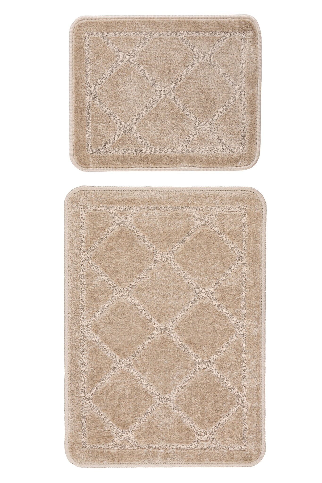 Bari Badmat / Toiletmat - Badkamer Set 2-Delig - Wasbaar - Anti-slip - Beige