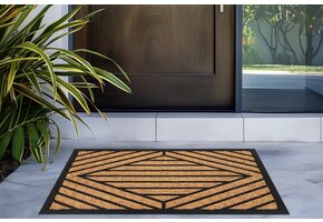 Bali Kokos - Deurmat - Droogloopmat – Beige / Zwart - Slijtvast & 100% Kokosvezel