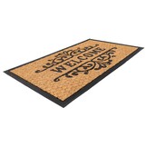 Bali Welcome - Deurmat - Droogloopmat – Beige / Zwart - Slijtvast & 100% Kokosvezel