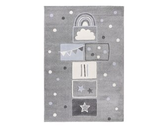 Kindervloerkleed Happy Speelmat – Zacht vloerkleed – Speelkleed voor Kinderkamer – Grijs