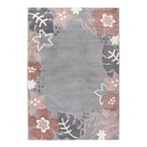 Happy Bloemen Kindervloerkleed Grijs