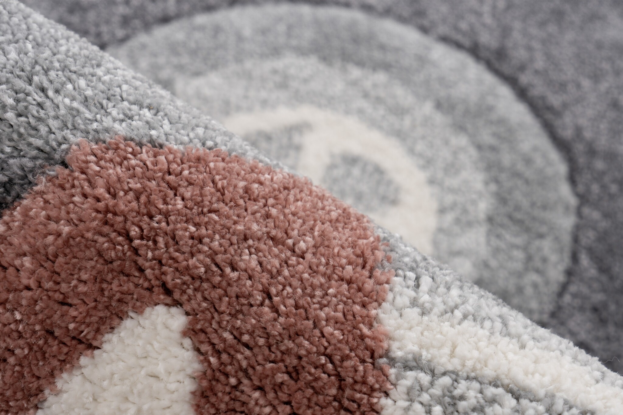 Kindervloerkleed Happy Vlinders – Zacht vloerkleed – Speelkleed voor Kinderkamer – Grijs