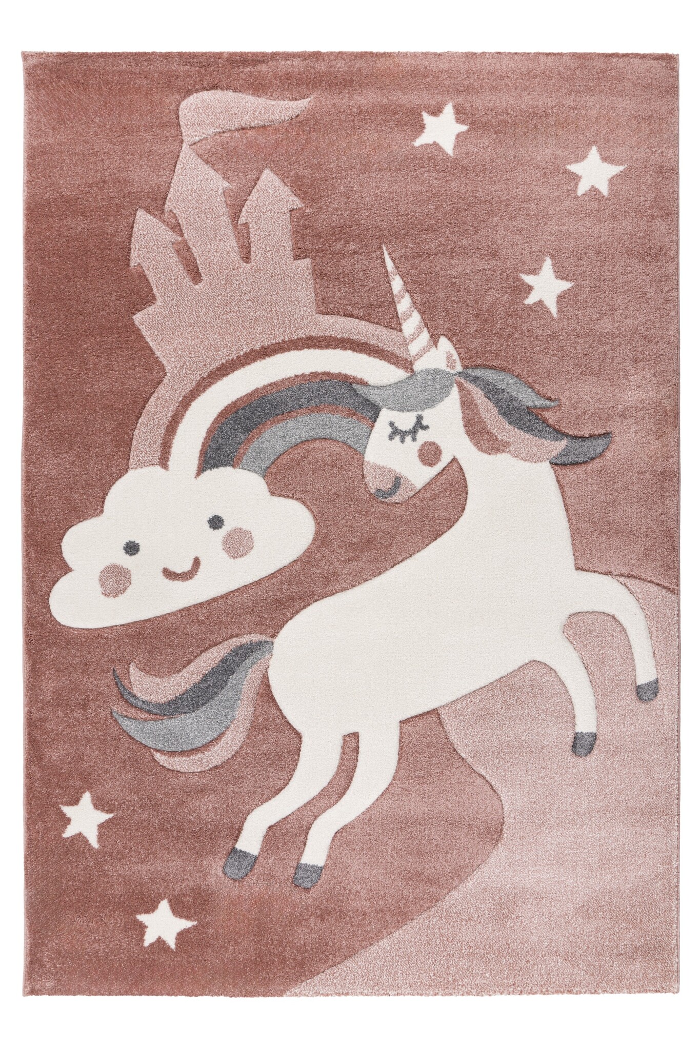 Kindervloerkleed Happy Unicorn – Zacht vloerkleed – Speelkleed voor Kinderkamer – Roze