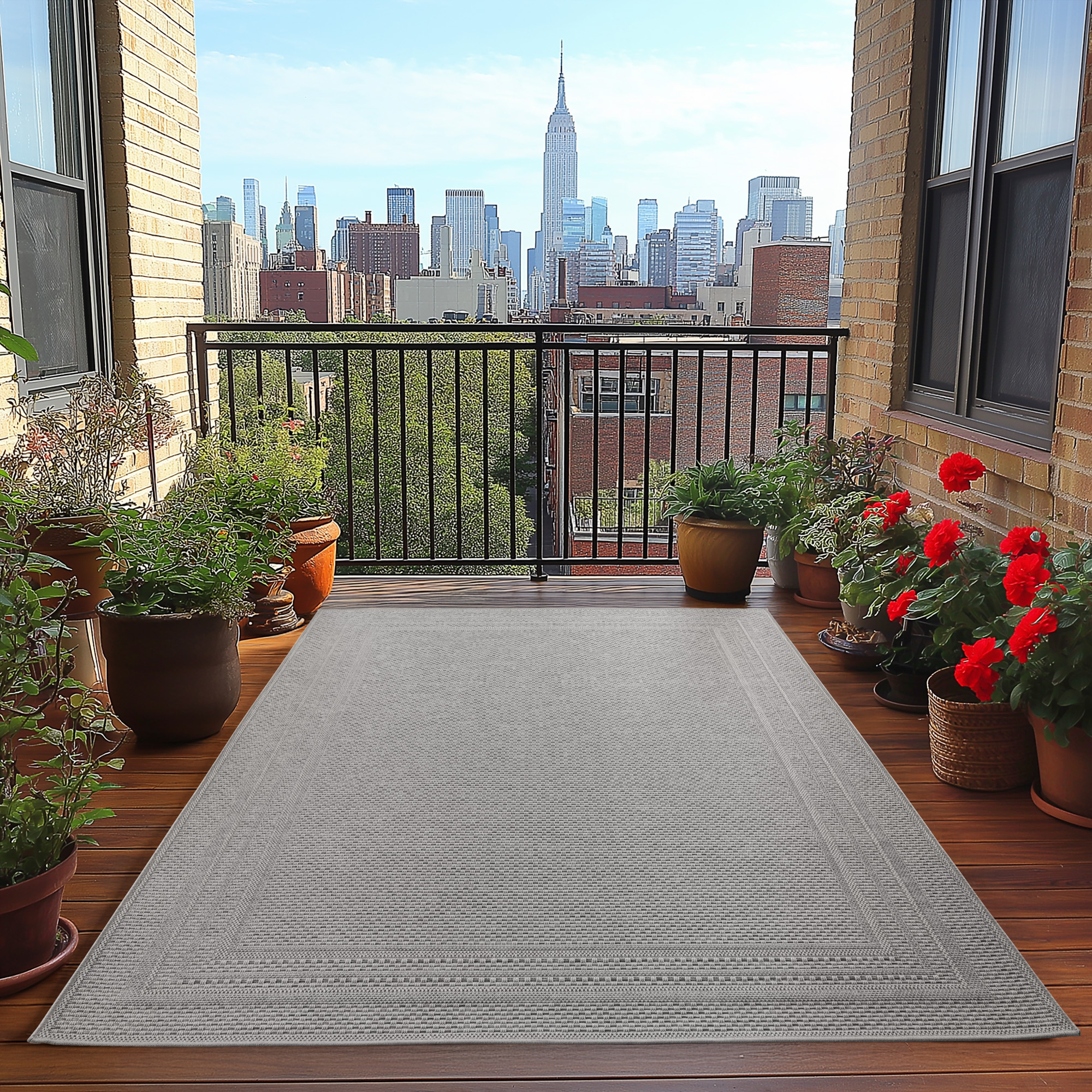 Desert Lorium Buitenkleed – Outdoor Vloerkleed, Boho Look, Weer- & UV-bestendig - Grijs