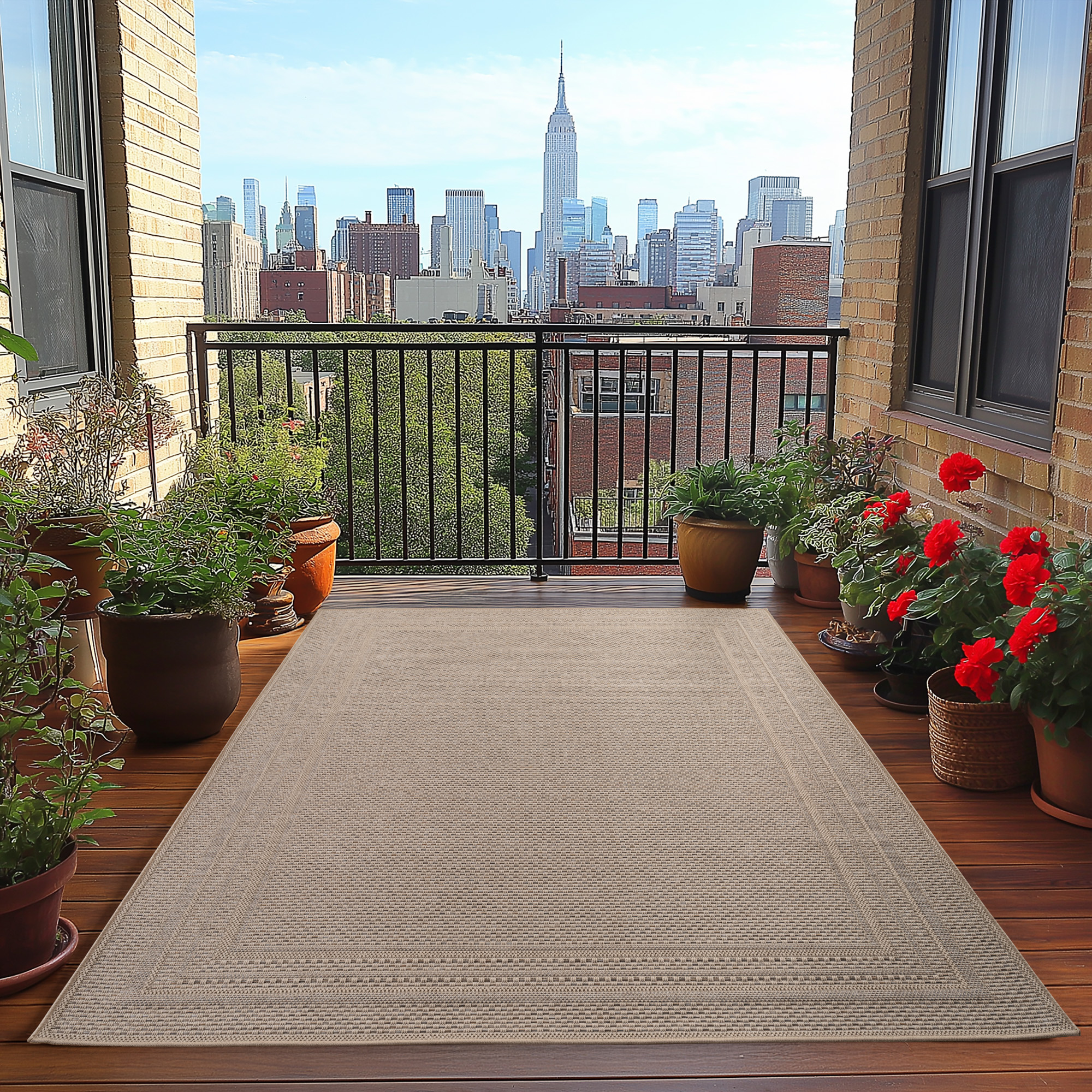 Desert Lorium Buitenkleed – Outdoor Vloerkleed, Boho Look, Weer- & UV-bestendig - Beige