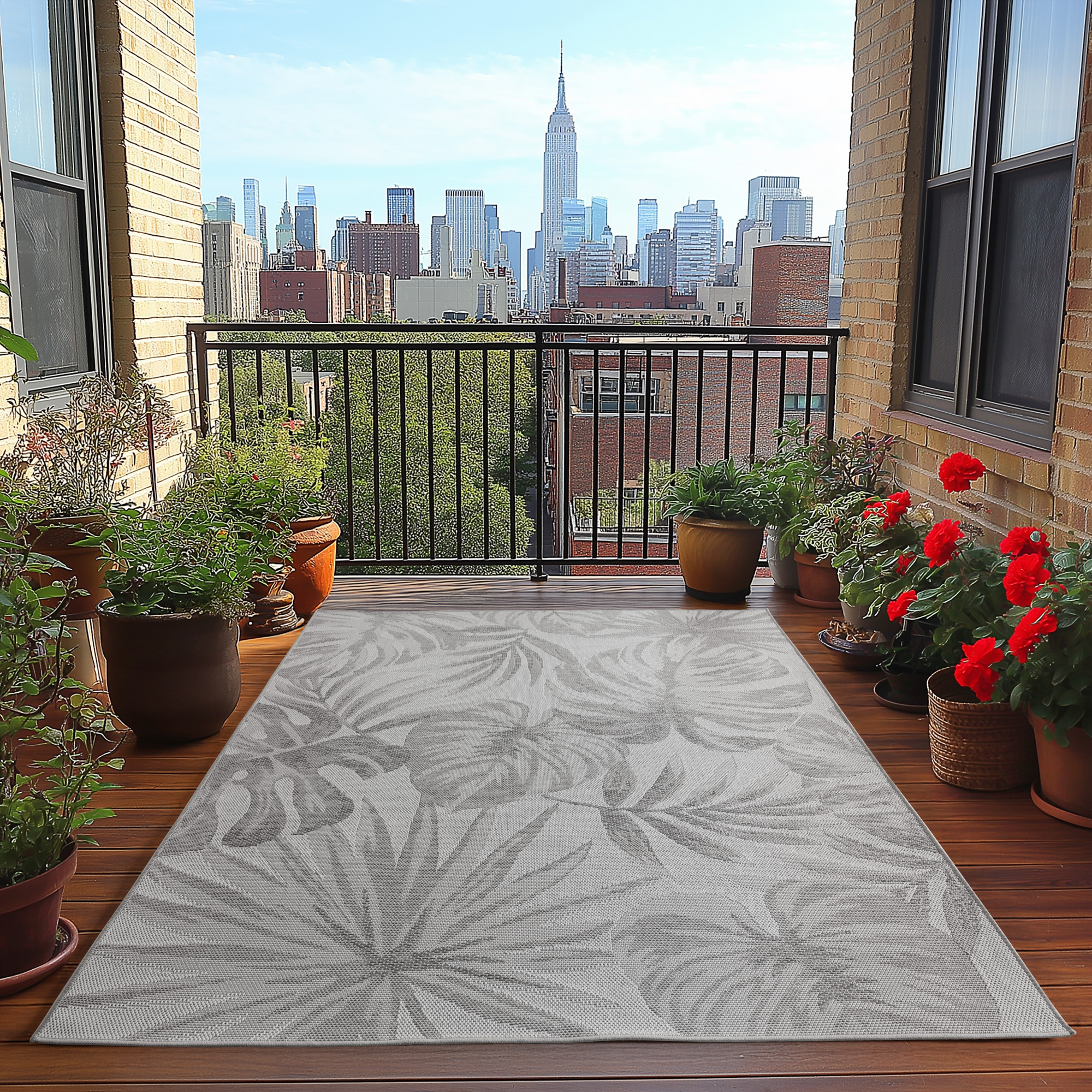 Desert Solid Buitenkleed – Outdoor Vloerkleed, Boho Look, Weer- & UV-bestendig - Grijs