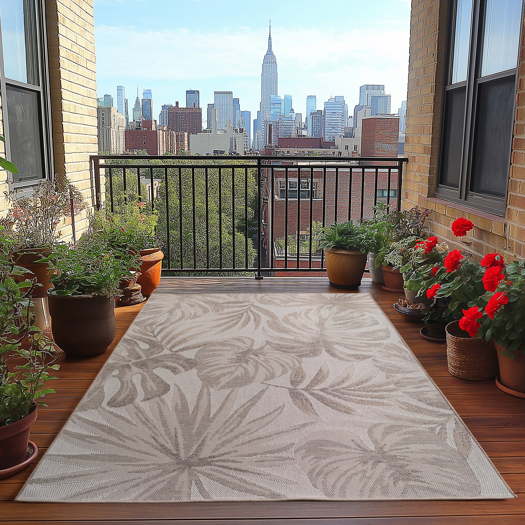 Desert Solid Buitenkleed – Outdoor Vloerkleed, Boho Look, Weer- & UV-bestendig - Beige