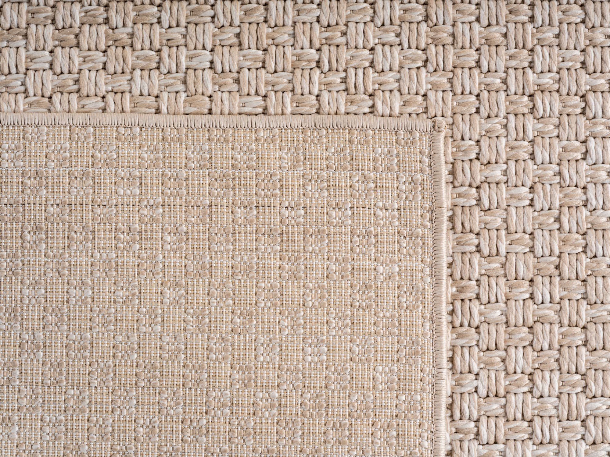 Buitenkleed IBIZA – Effen Vloerkleed – Voor Tuin, Terras & Binnen - Beige