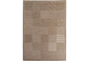 Buitenkleed IBIZA – Effen Vloerkleed – 3D Look – Voor Tuin, Terras & Binnen - Beige