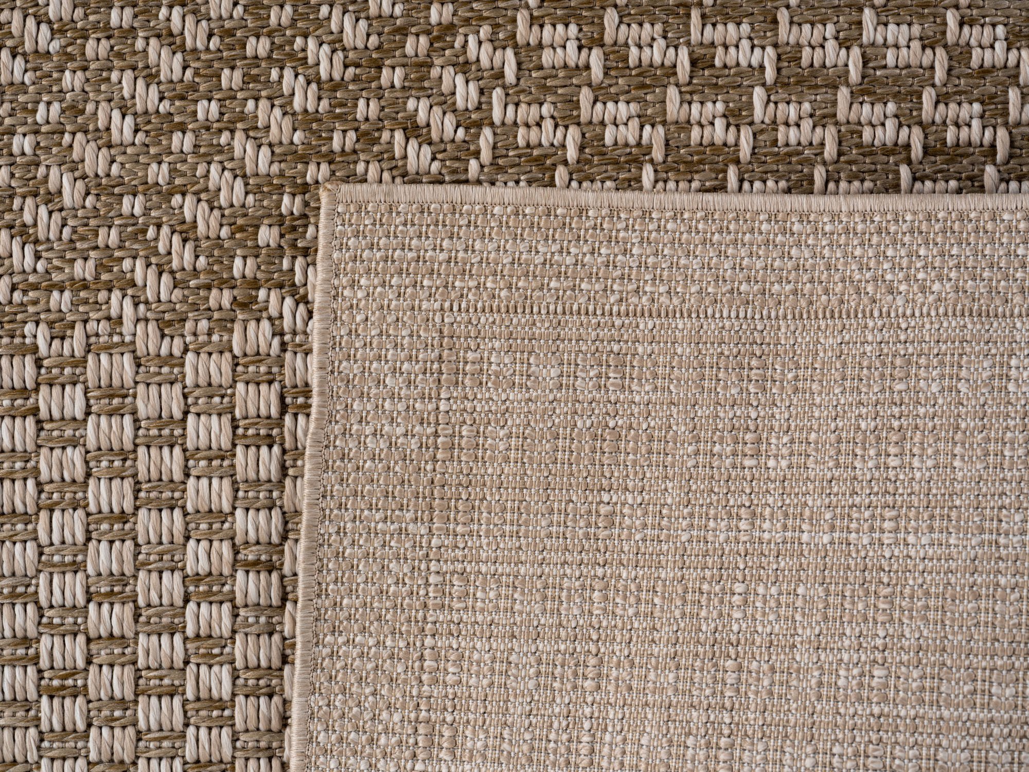 Buitenkleed IBIZA – Effen Vloerkleed – 3D Look – Voor Tuin, Terras & Binnen - Beige