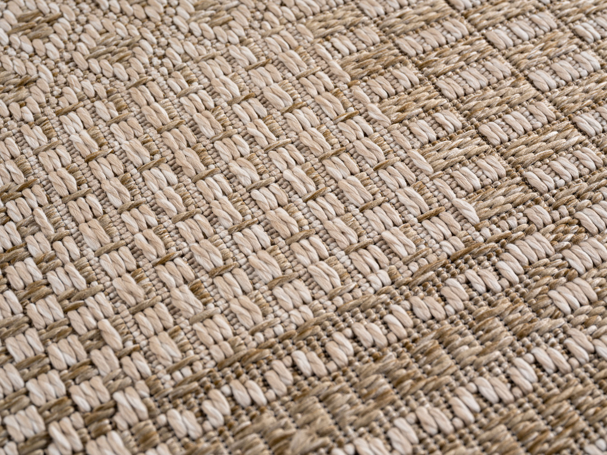 Buitenkleed IBIZA – Effen Vloerkleed – 3D Look – Voor Tuin, Terras & Binnen - Beige