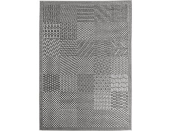 Buitenkleed IBIZA – Effen Vloerkleed – 3D Look – Voor Tuin, Terras & Binnen - Grijs