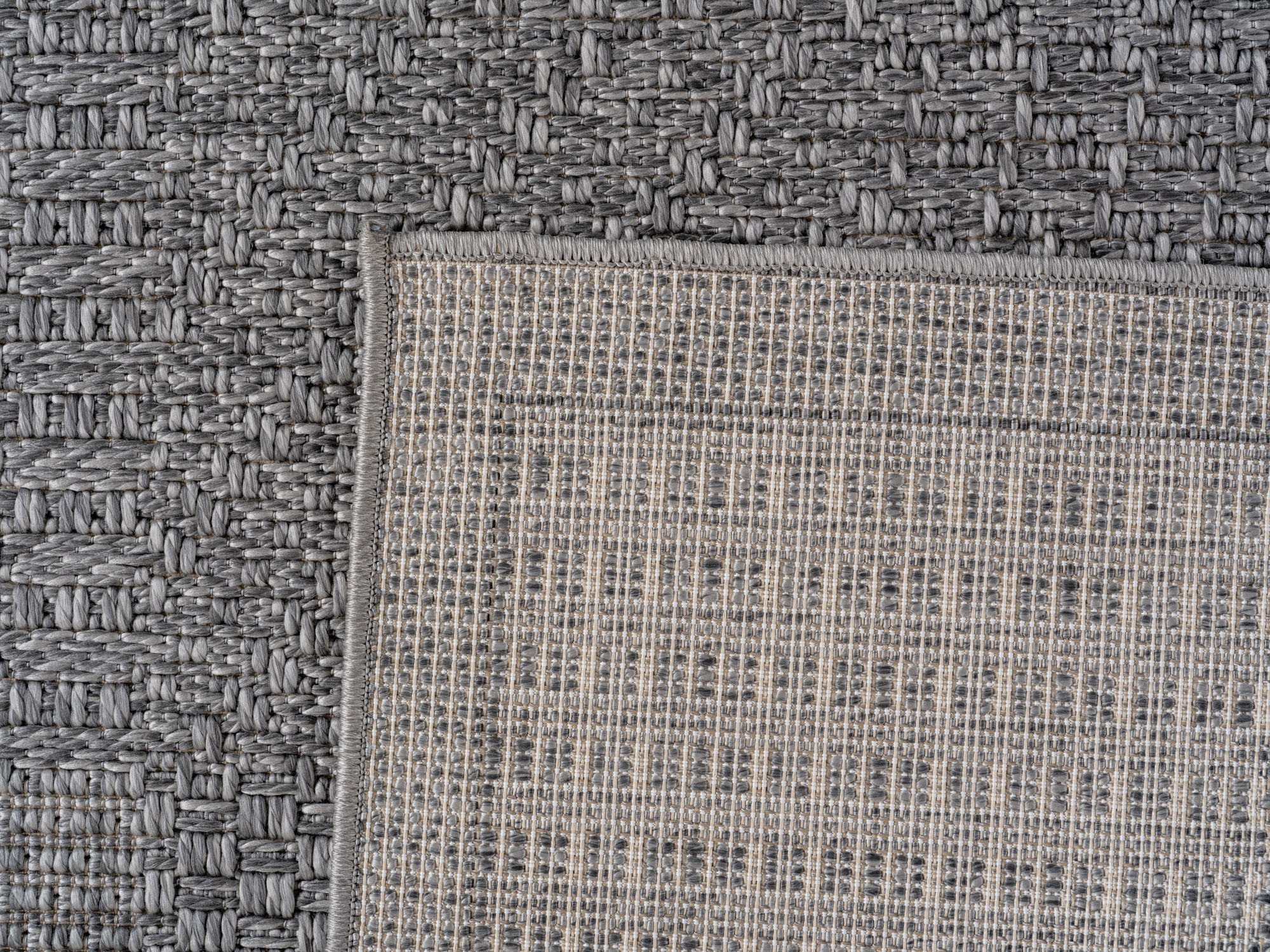 Buitenkleed IBIZA – Effen Vloerkleed – 3D Look – Voor Tuin, Terras & Binnen - Grijs