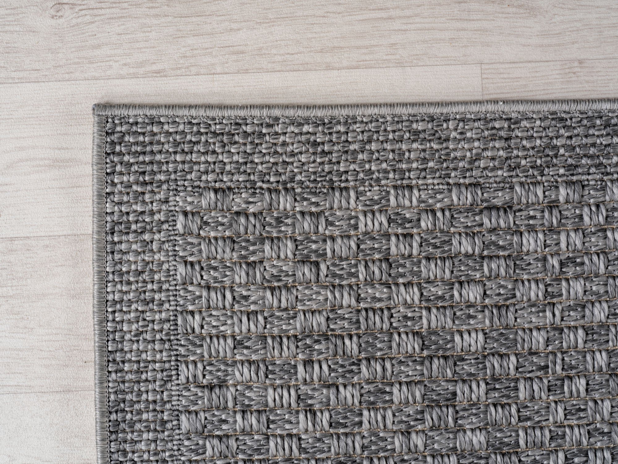 Buitenkleed IBIZA – Effen Vloerkleed – 3D Look – Voor Tuin, Terras & Binnen - Grijs
