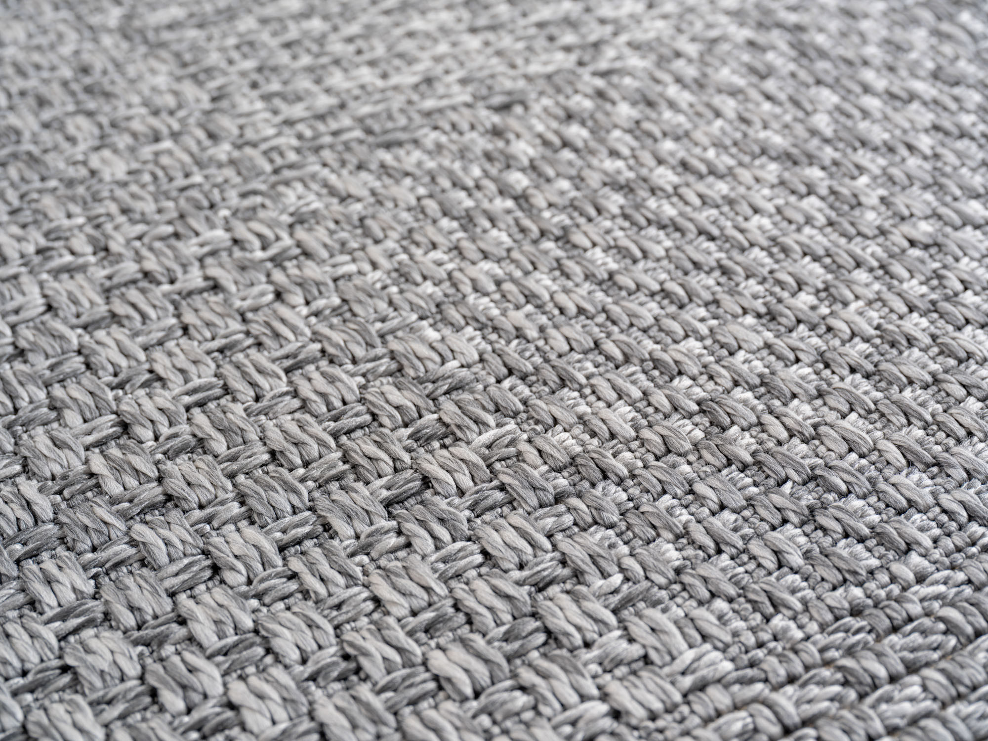 Buitenkleed IBIZA – Effen Vloerkleed – 3D Look – Voor Tuin, Terras & Binnen - Grijs