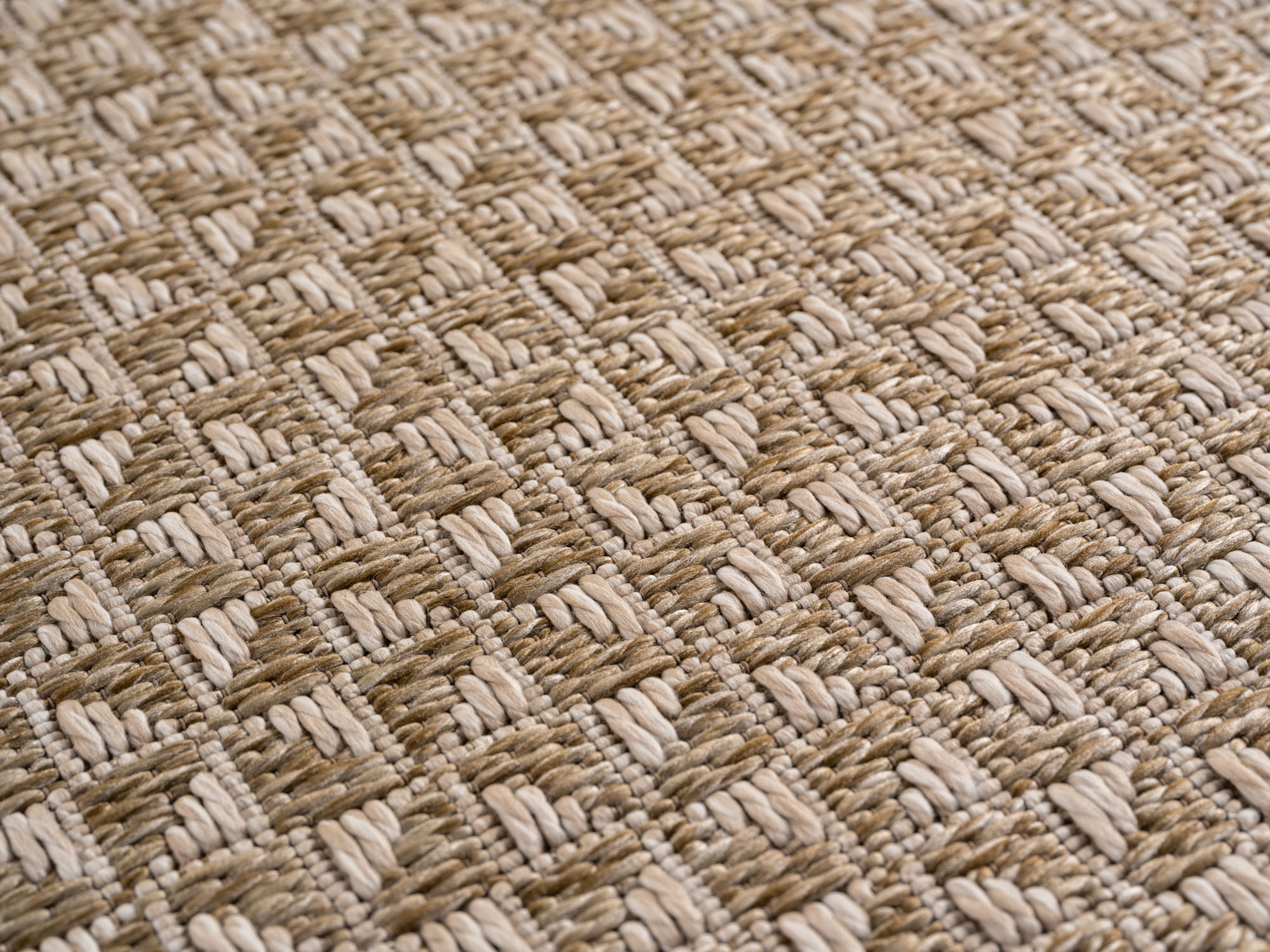 Buitenkleed IBIZA – Effen Vloerkleed – 3D Look – Voor Tuin, Terras & Binnen - Beige
