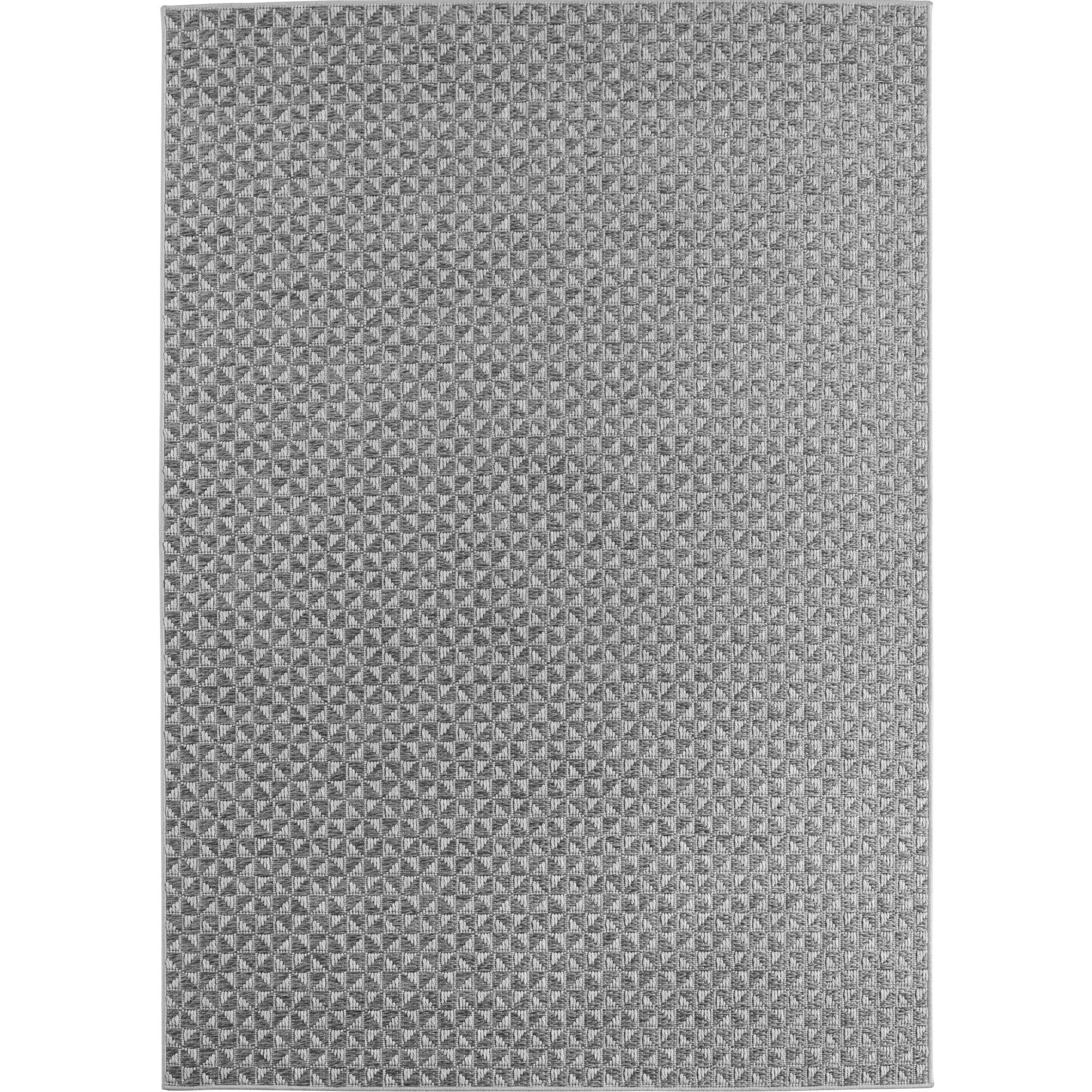 Buitenkleed IBIZA – Effen Vloerkleed – 3D Look – Voor Tuin, Terras & Binnen - Grijs