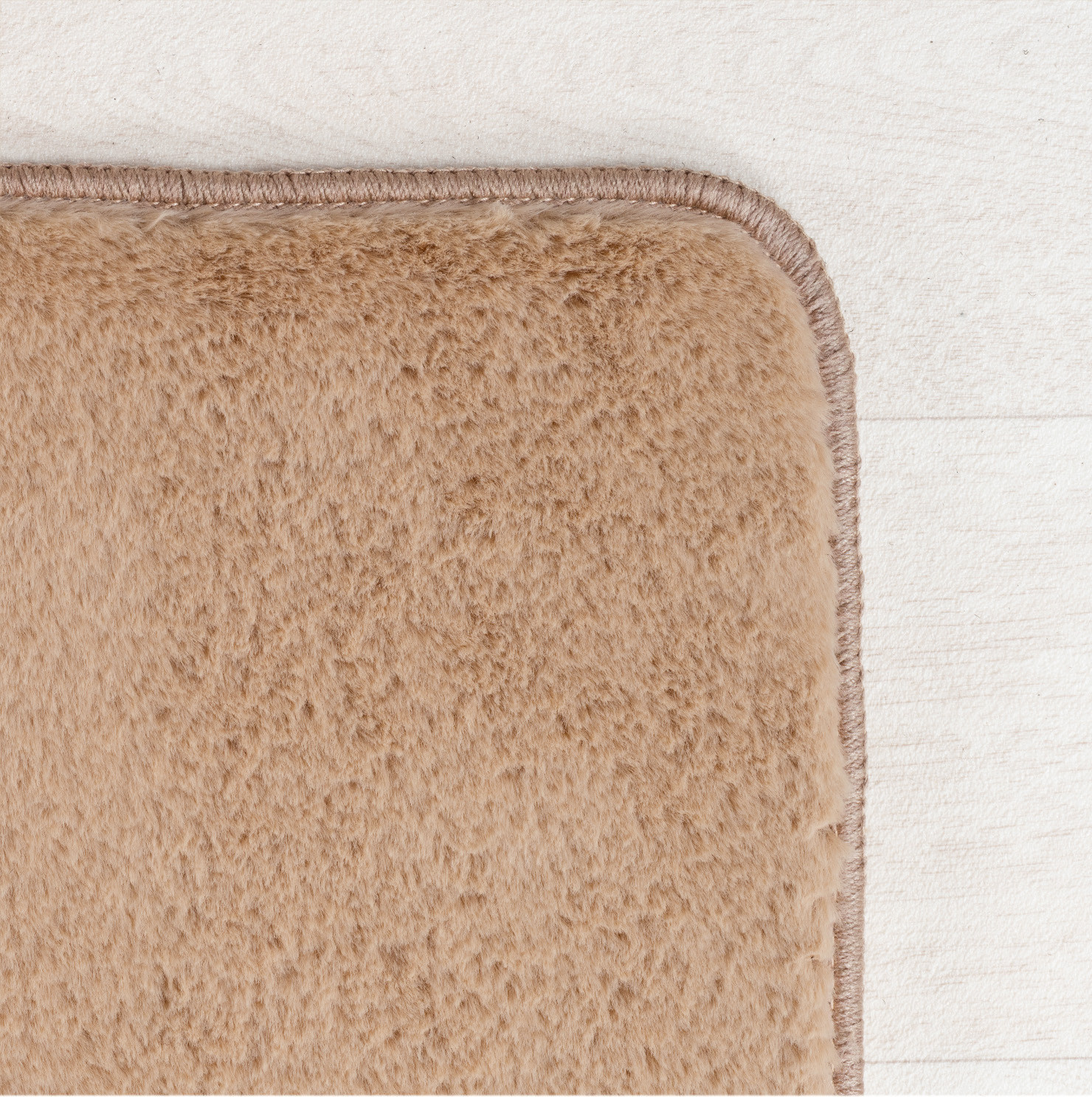 JOY Effen Soft Vloerkleed – 100% Polyester – Anti-Slip - Beige