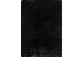 JOY Effen Soft Rond Vloerkleed – 100% Polyester – Anti-Slip - Zwart