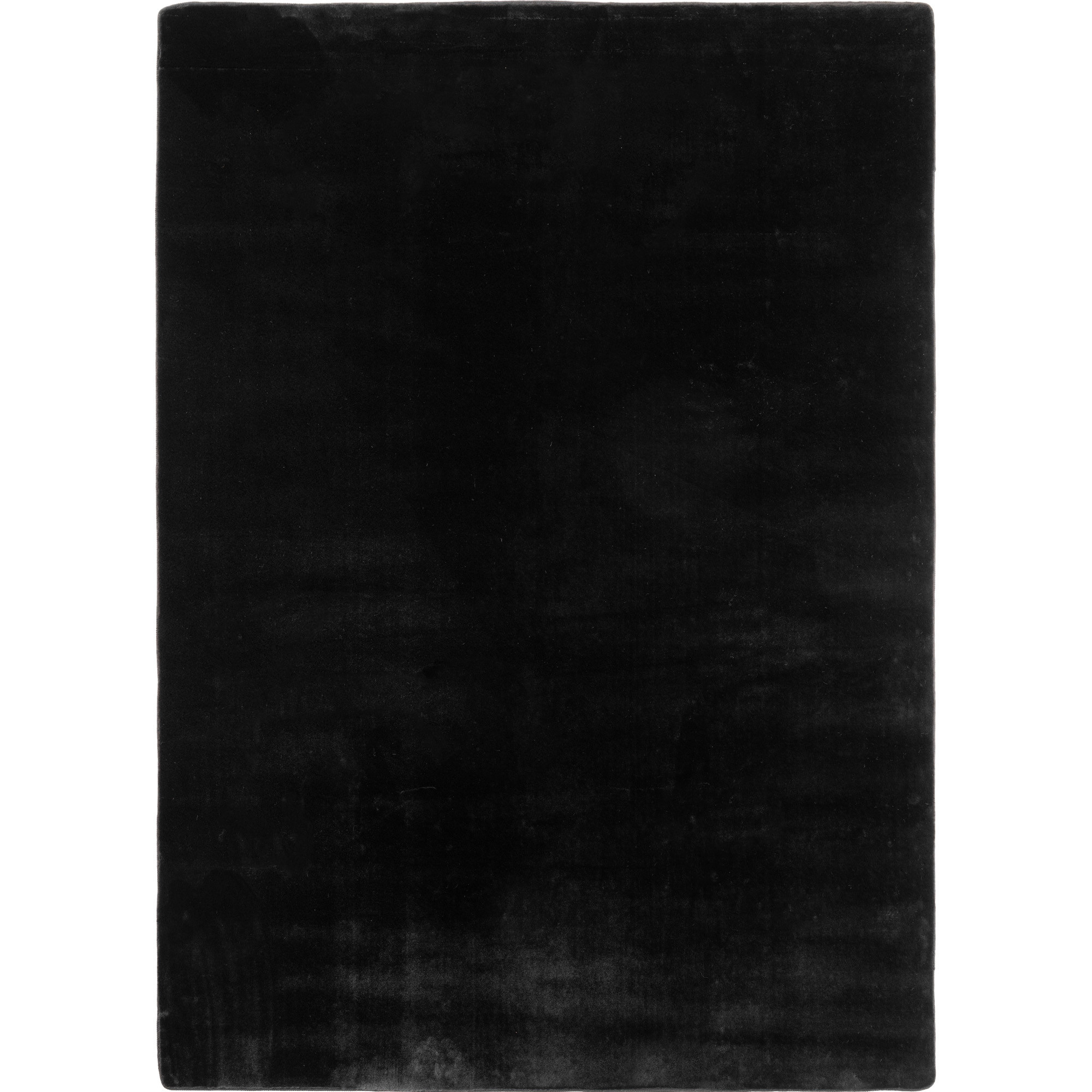 JOY Effen Soft Rond Vloerkleed – 100% Polyester – Anti-Slip - Zwart