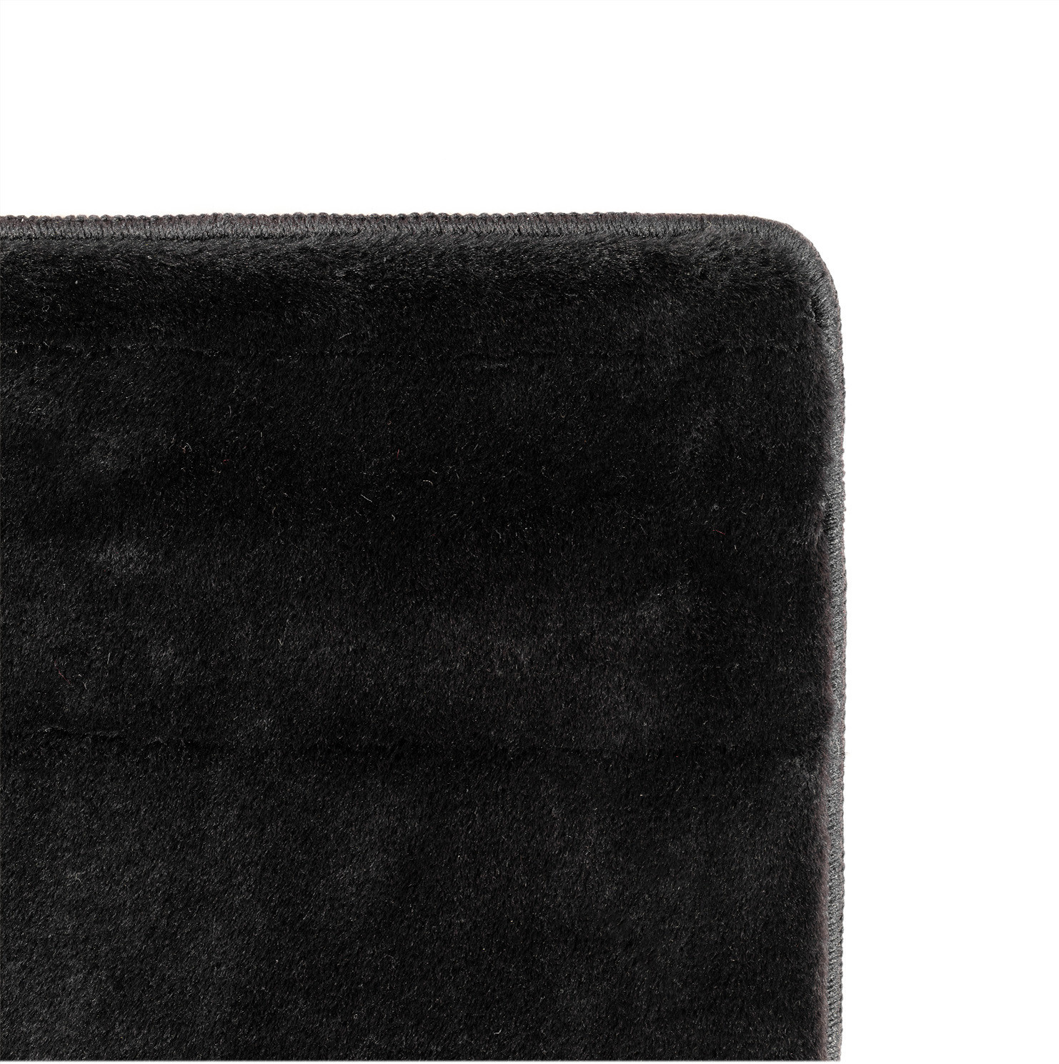 JOY Effen Soft Rond Vloerkleed – 100% Polyester – Anti-Slip - Zwart