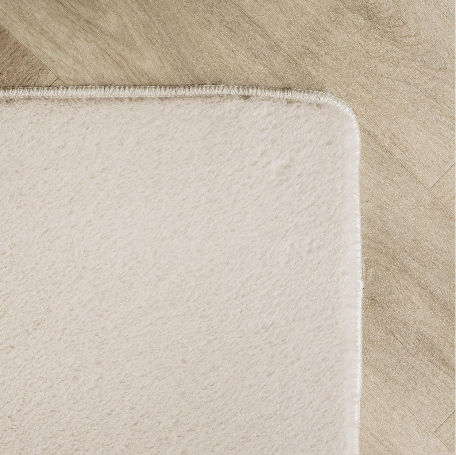 JOY Effen Soft Rond Vloerkleed – 100% Polyester – Anti-Slip - Creme