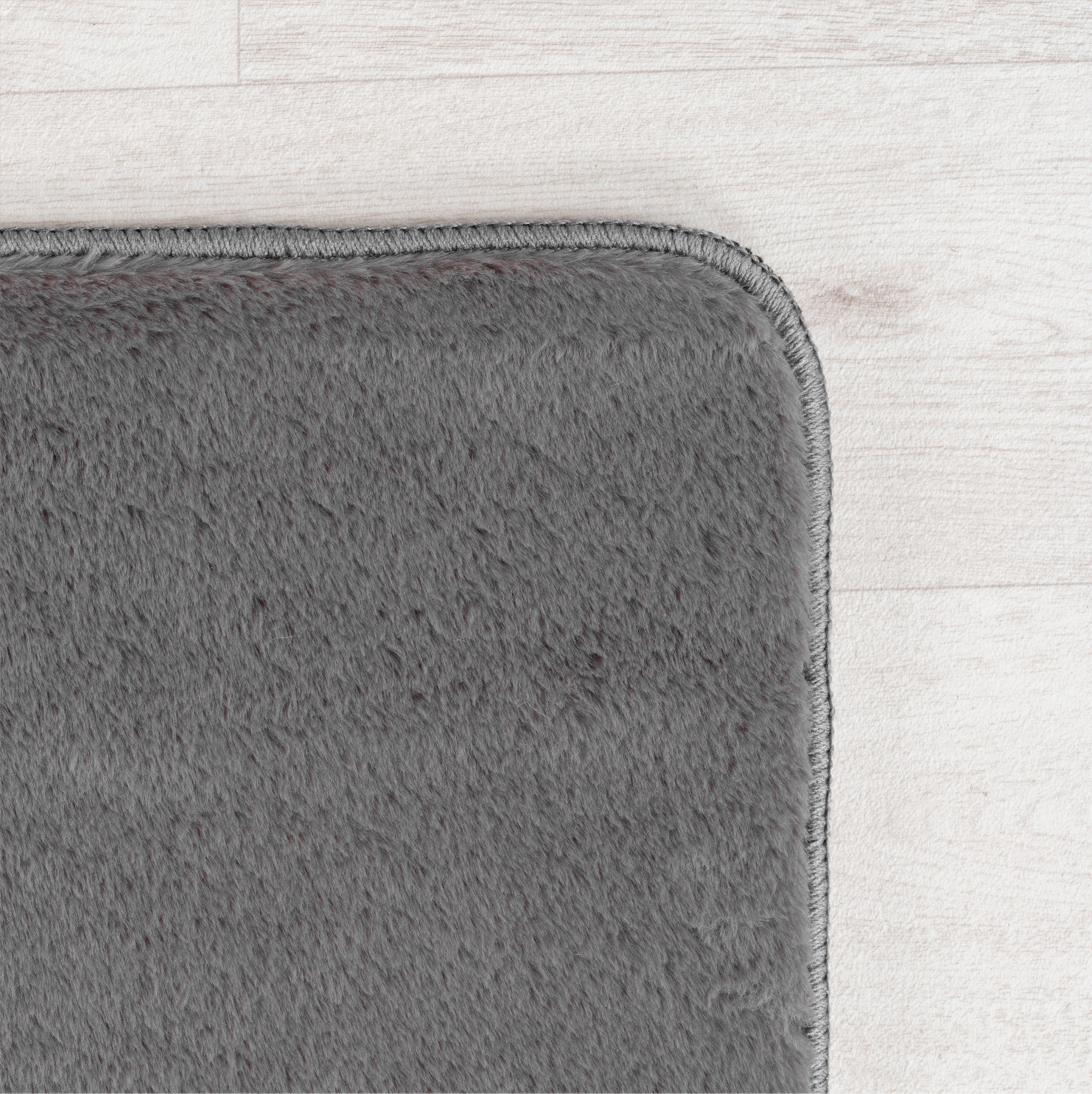 JOY Effen Soft Rond Vloerkleed – 100% Polyester – Anti-Slip - Grijs