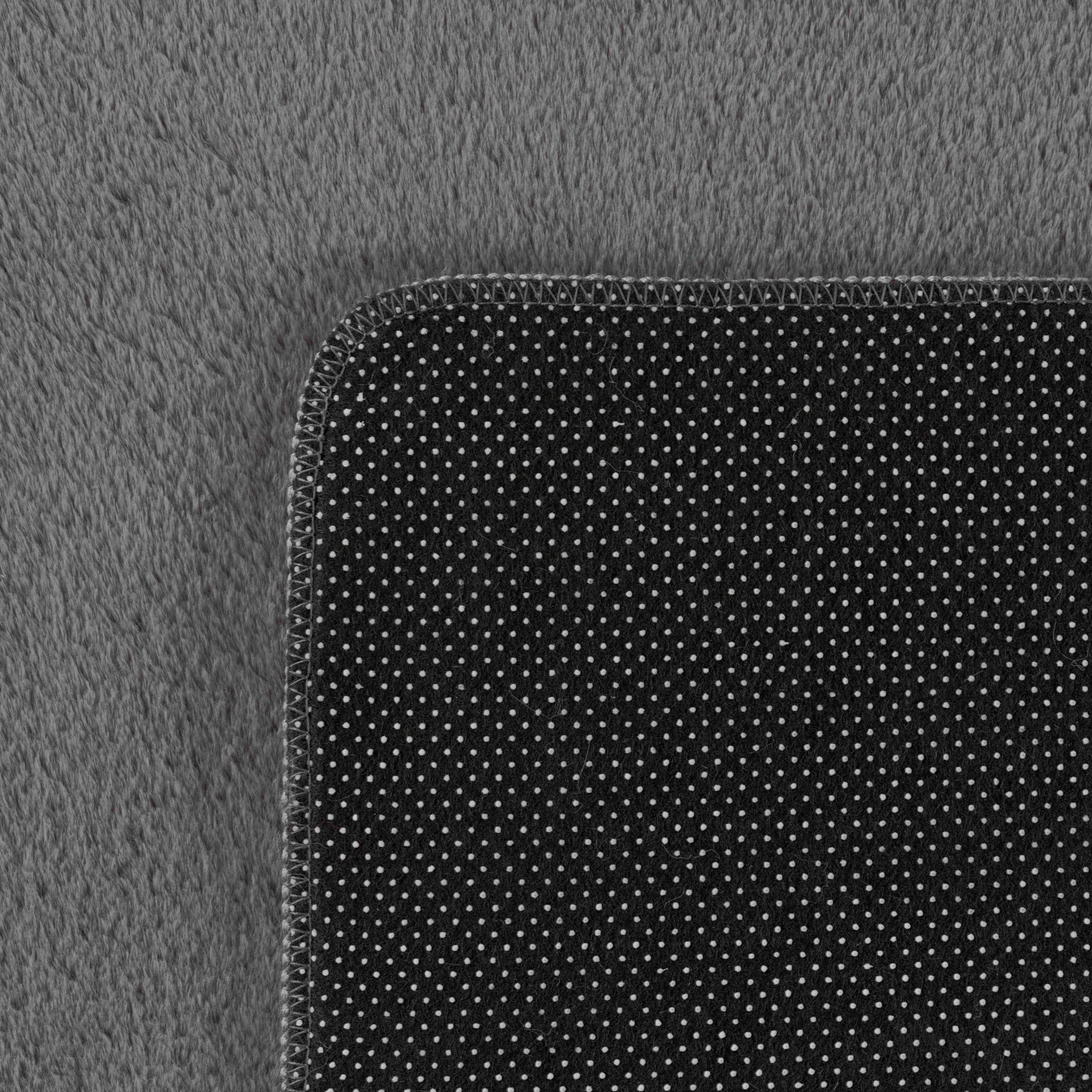 JOY Effen Soft Rond Vloerkleed – 100% Polyester – Anti-Slip - Grijs