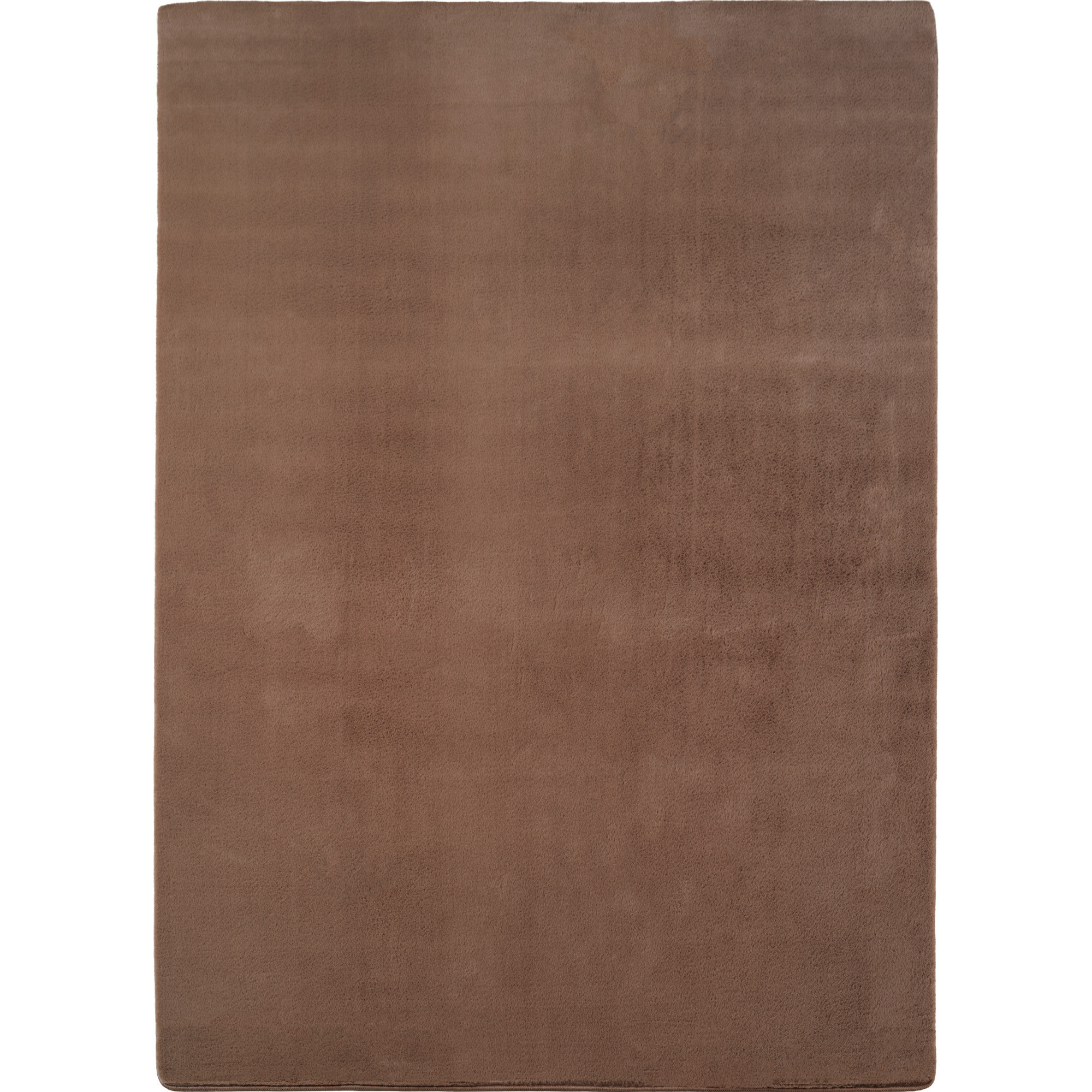 JOY Effen Soft Rond Vloerkleed – 100% Polyester – Anti-Slip - Bruin