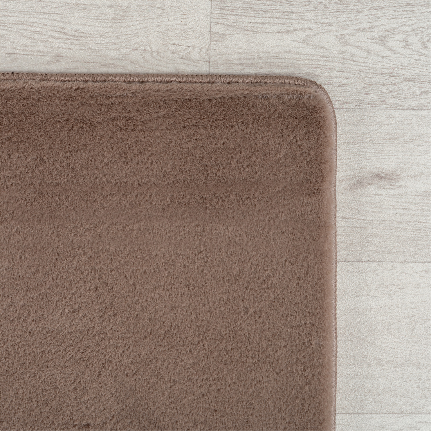 JOY Effen Soft Rond Vloerkleed – 100% Polyester – Anti-Slip - Bruin