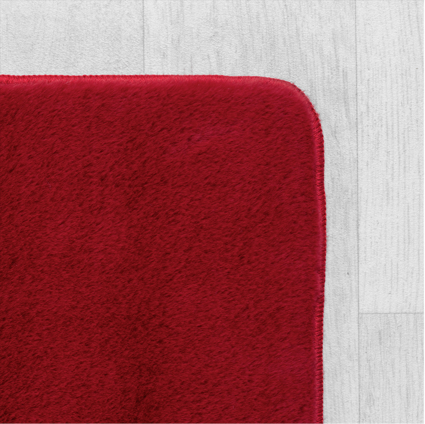 JOY Effen Soft Vloerkleed – 100% Polyester – Anti-Slip - Rood