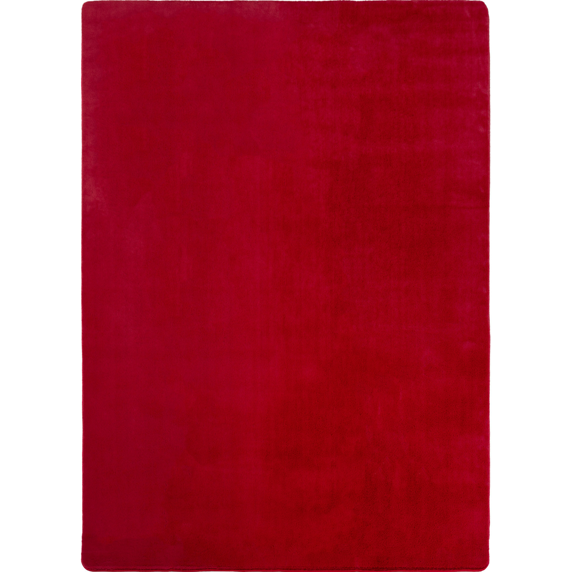 JOY Effen Soft Rond Vloerkleed – 100% Polyester – Anti-Slip - Rood