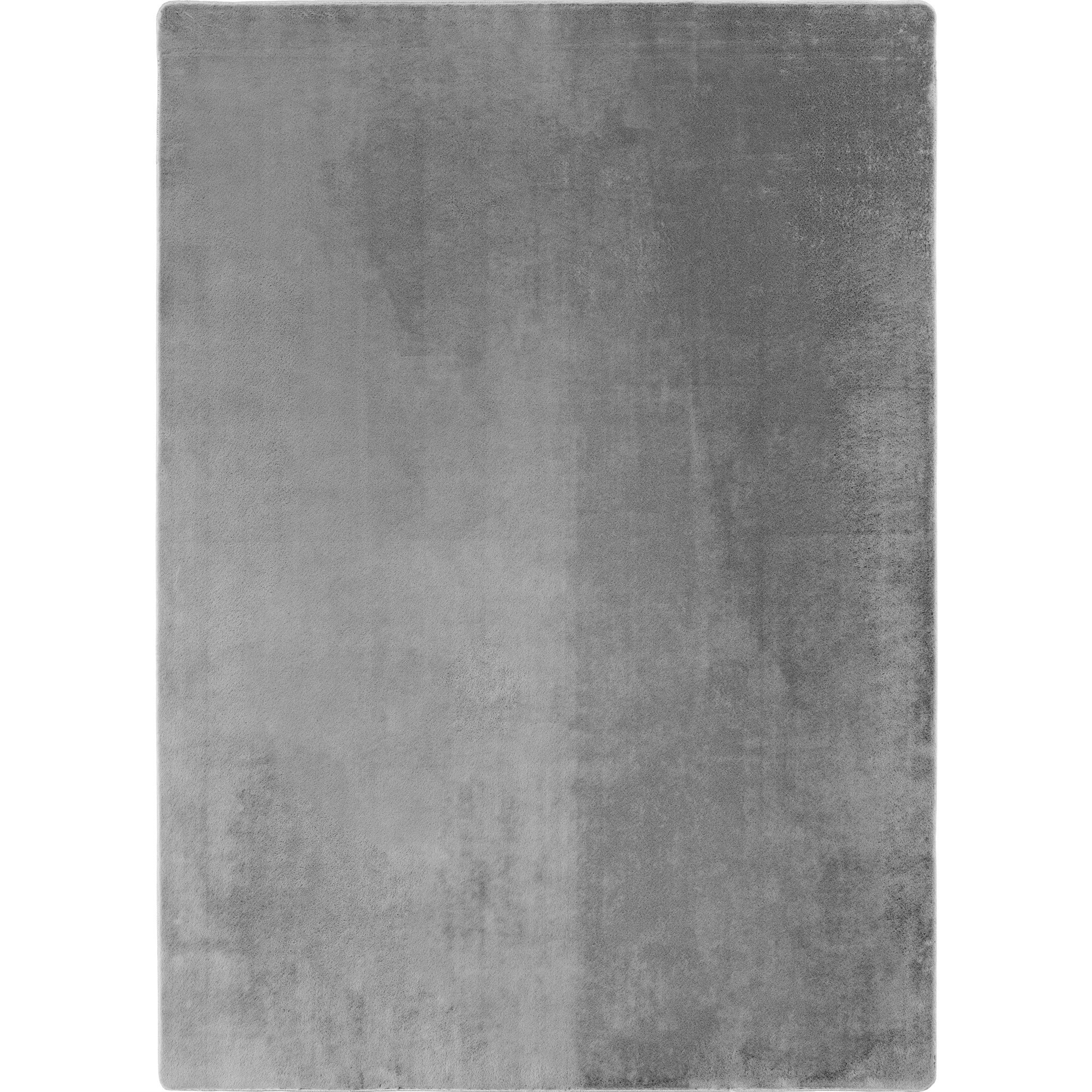 JOY Effen Soft Vloerkleed – 100% Polyester – Anti-Slip - Zilver