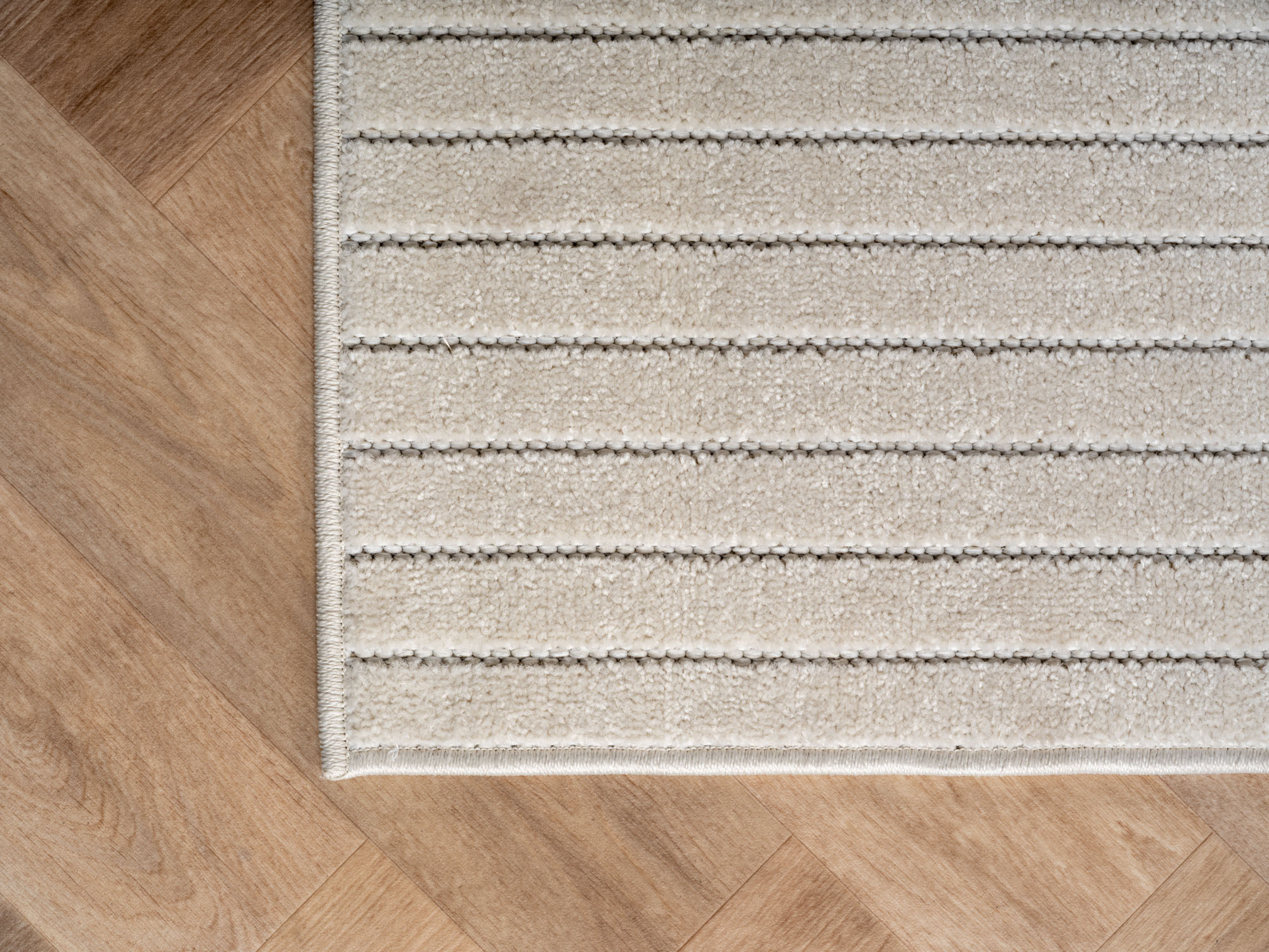 Buitenkleed NOVA – Indoor & Outdoor Vloerkleed– Japandi & Scandinavisch Design – Effen - 3D-Look - Weerbestendig & UV-proof - Creme