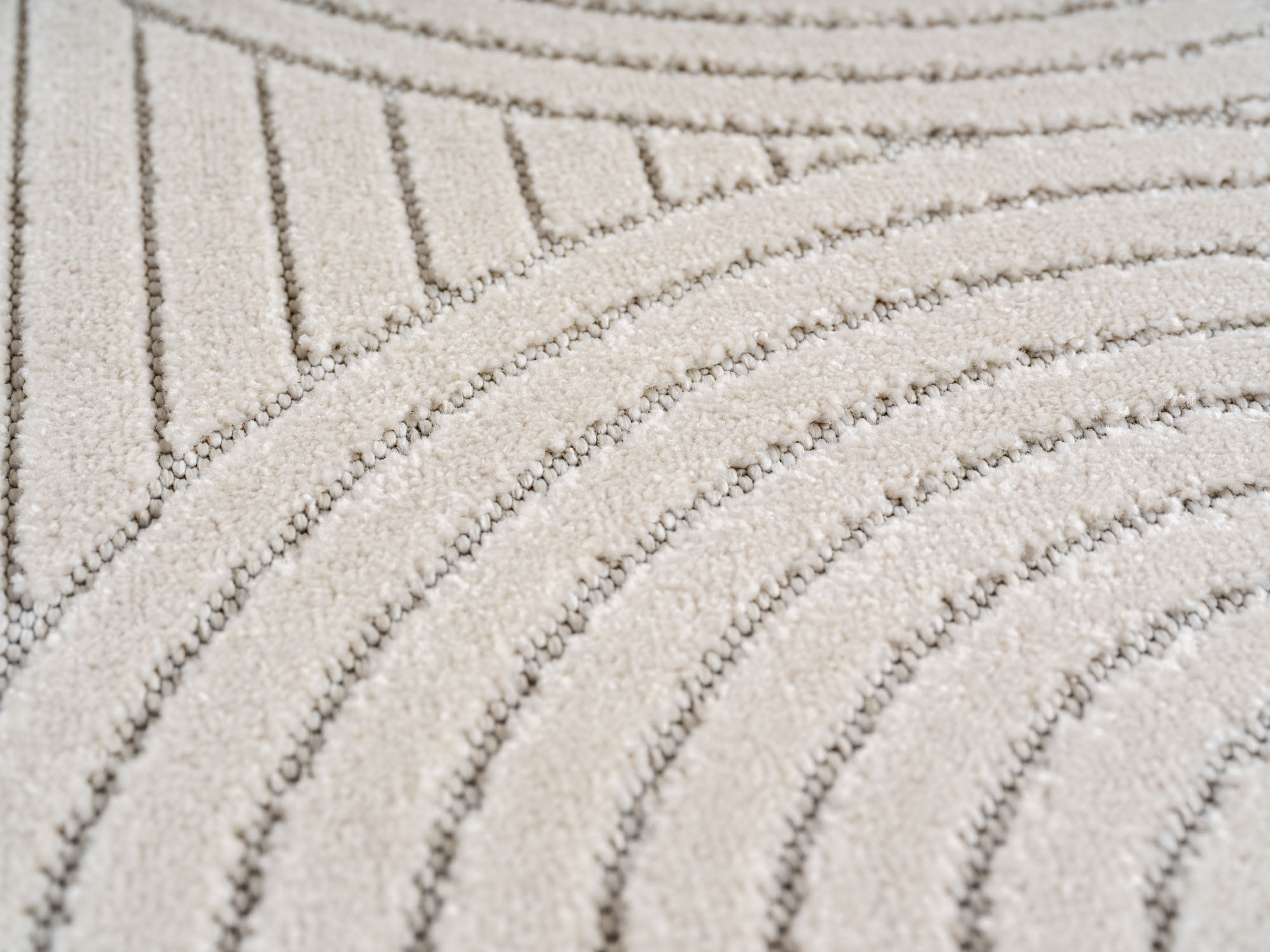 Buitenkleed NOVA – Indoor & Outdoor Vloerkleed– Japandi & Scandinavisch Design – Effen - 3D-Look - Weerbestendig & UV-proof - Creme