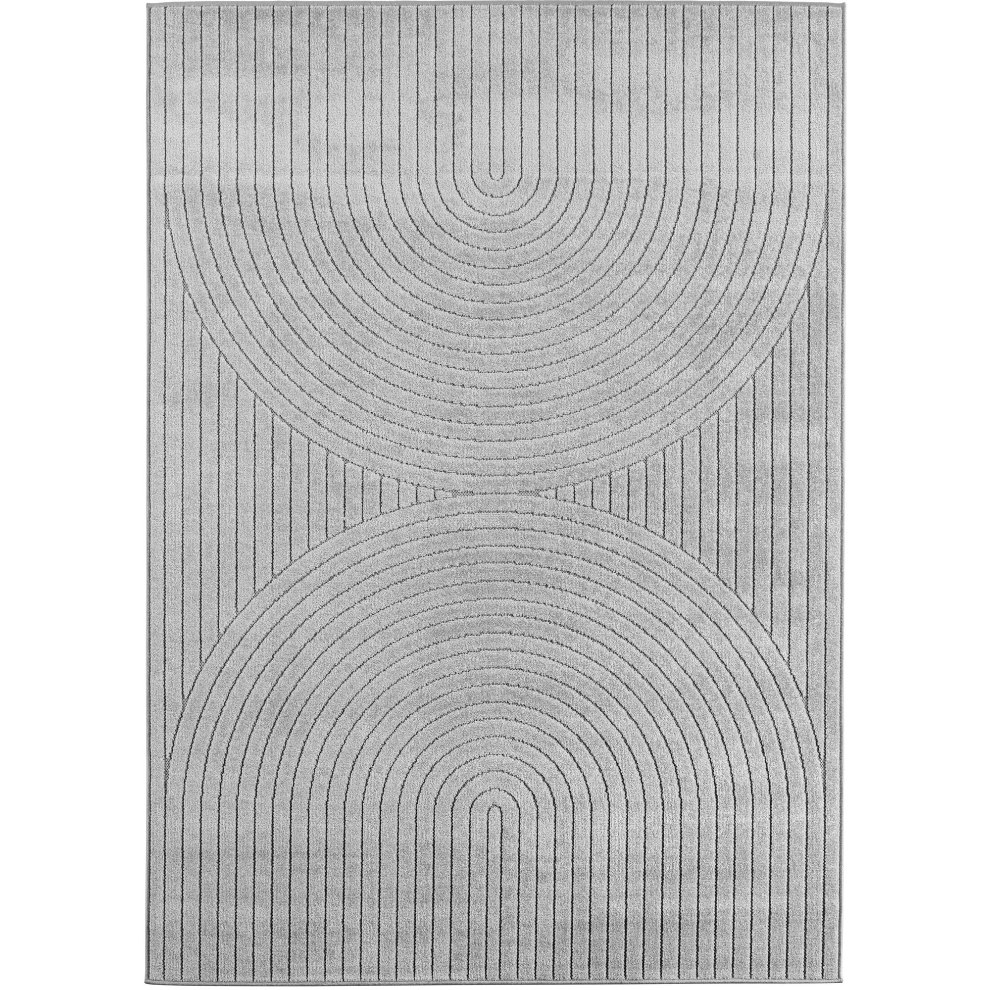 Buitenkleed NOVA – Indoor & Outdoor Vloerkleed– Japandi & Scandinavisch Design – Effen - 3D-Look - Weerbestendig & UV-proof - Zilver