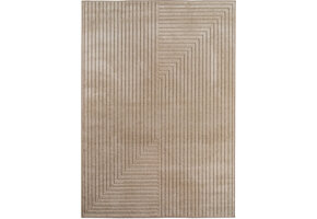 Buitenkleed NOVA  – Indoor & Outdoor Vloerkleed– Japandi & Scandinavisch Design – Effen - 3D-Look - Weerbestendig & UV-proof - Beige