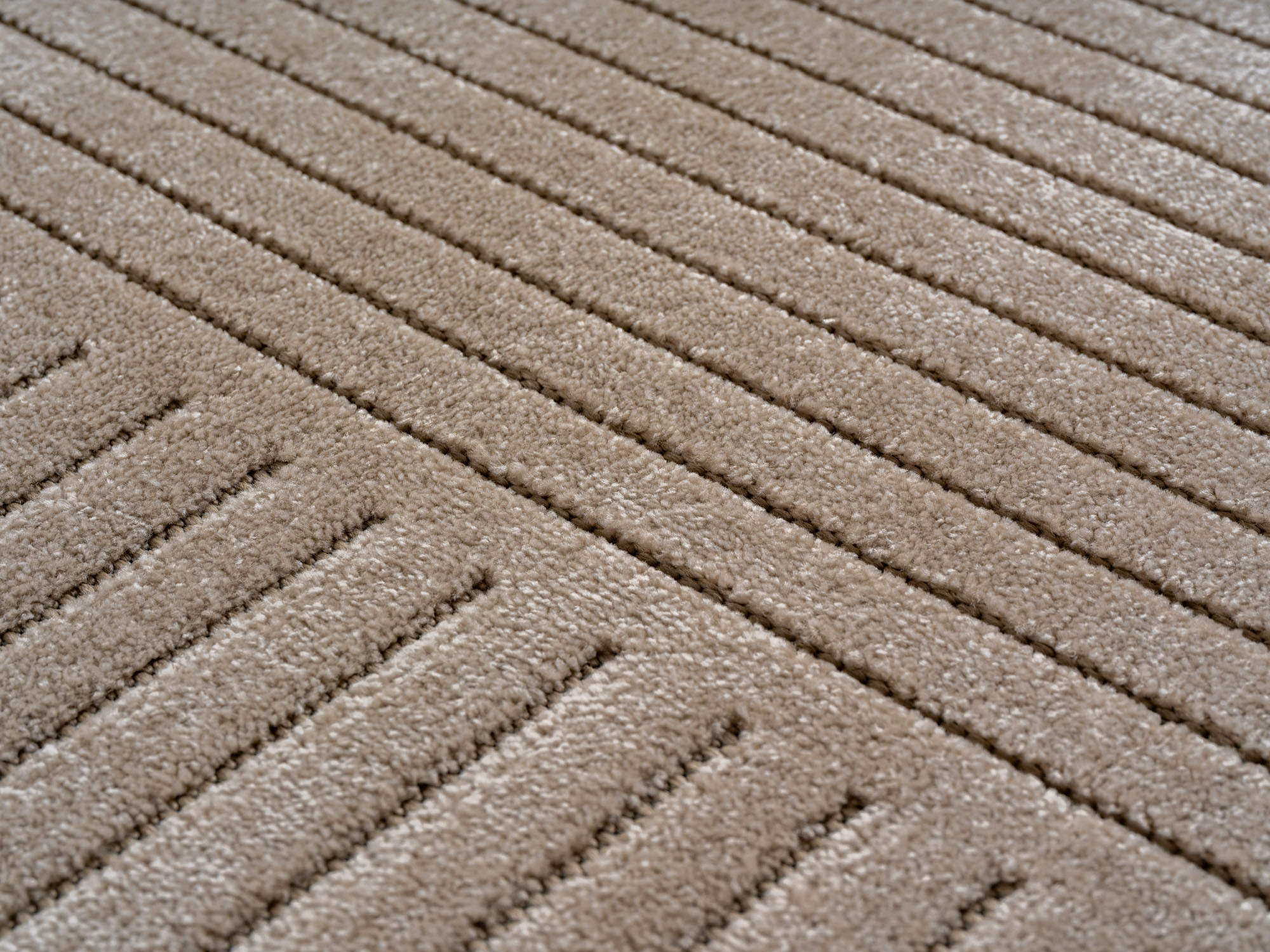 NOVA Buitenkleed Beige – Indoor & Outdoor – Japandi Scandinavisch Design – 3D-Look – Weerbestendig