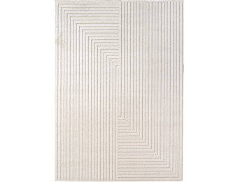 Buitenkleed NOVA – Indoor & Outdoor Vloerkleed– Japandi & Scandinavisch Design – Effen - 3D-Look - Weerbestendig & UV-proof - Creme