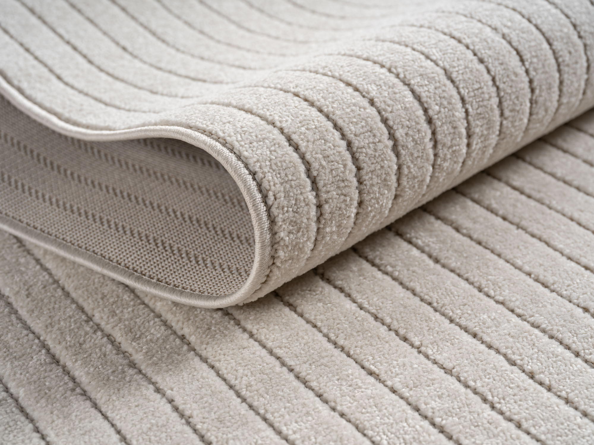 Buitenkleed NOVA – Indoor & Outdoor Vloerkleed– Japandi & Scandinavisch Design – Effen - 3D-Look - Weerbestendig & UV-proof - Creme