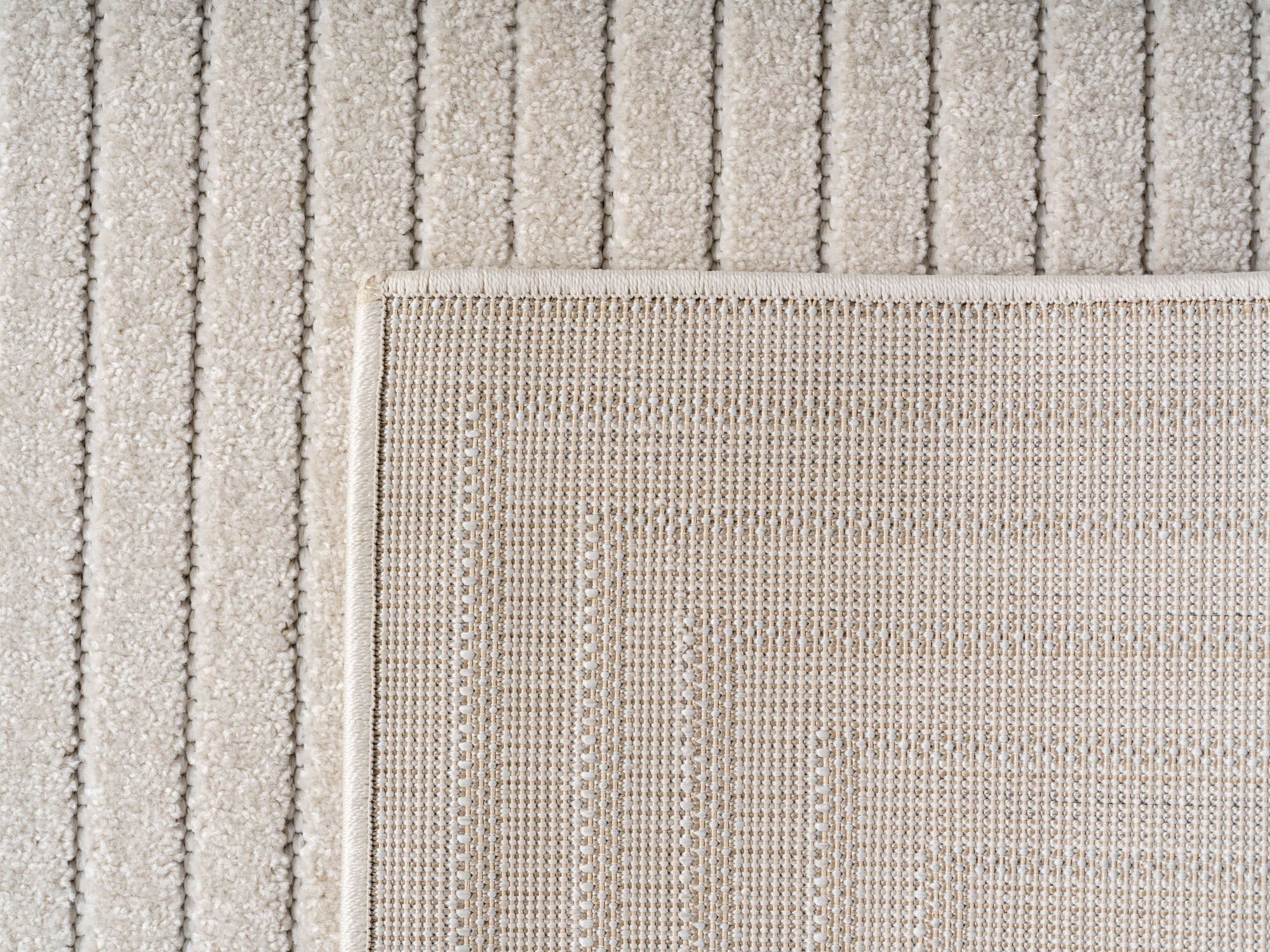 Buitenkleed NOVA – Indoor & Outdoor Vloerkleed– Japandi & Scandinavisch Design – Effen - 3D-Look - Weerbestendig & UV-proof - Creme