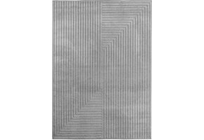 Buitenkleed NOVA – Indoor & Outdoor Vloerkleed– Japandi & Scandinavisch Design – Effen - 3D-Look - Weerbestendig & UV-proof - Zilver