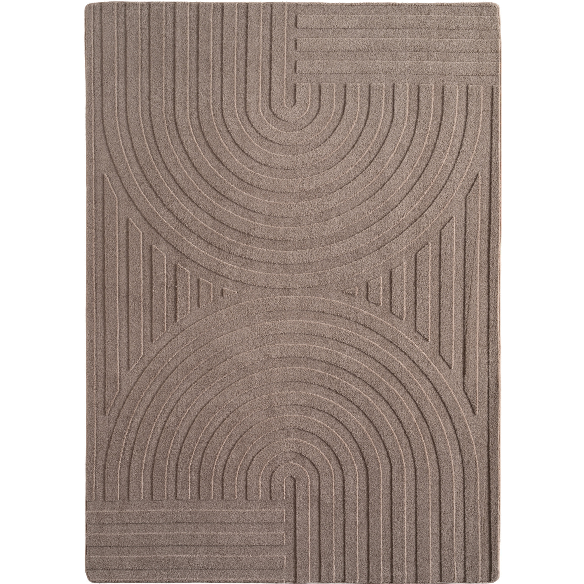 Japandi Vloerkleed Art - Hoogpolig - Scandinavisch Design - 3D-Effect - Beige