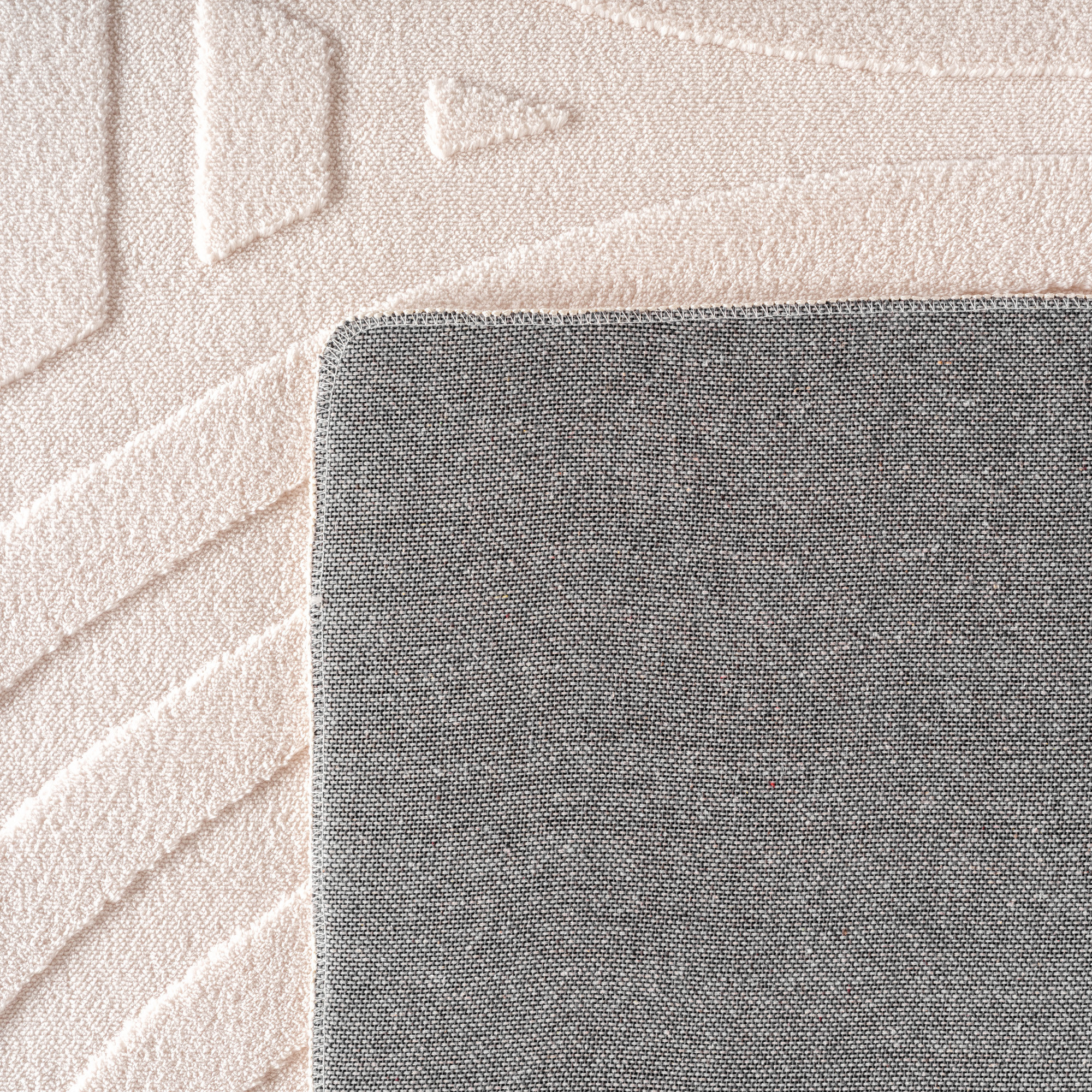 Japandi Vloerkleed Art - Hoogpolig - Scandinavisch Design - 3D-Effect - Creme