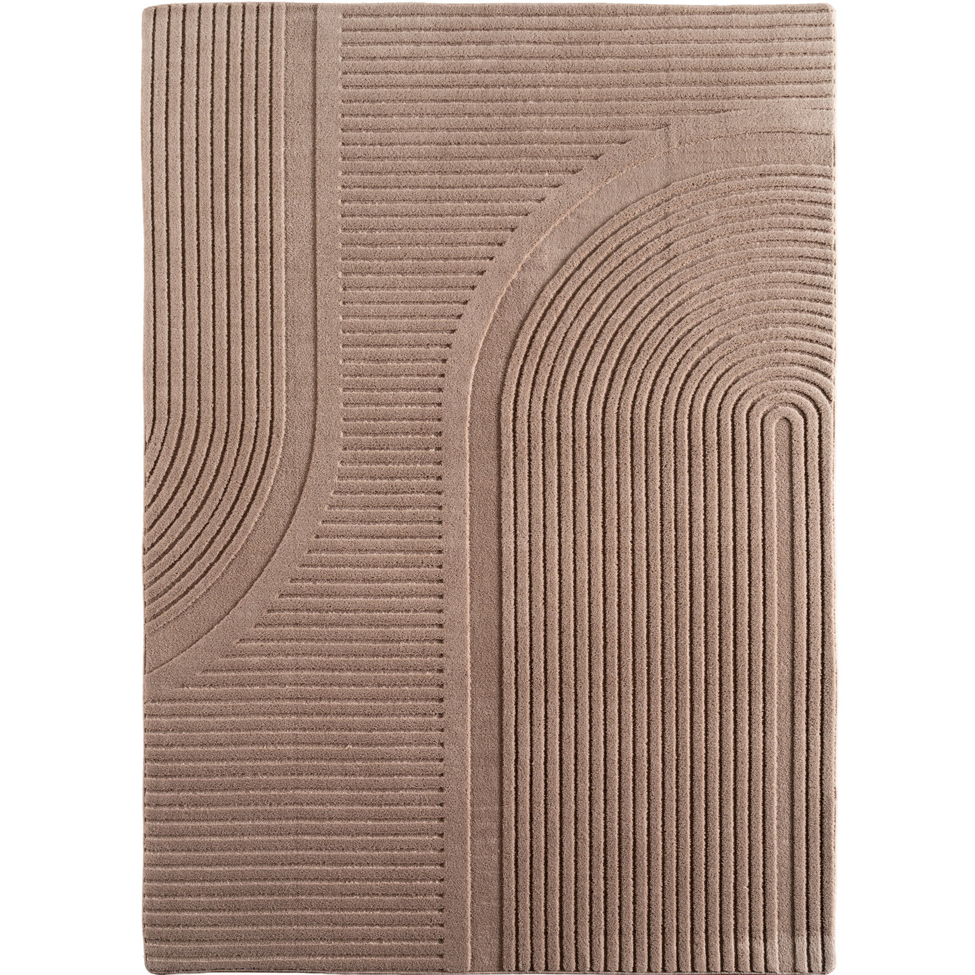 Japandi Vloerkleed Pompei - Hoogpolig - Scandinavisch Design - 3D-Effect - Beige